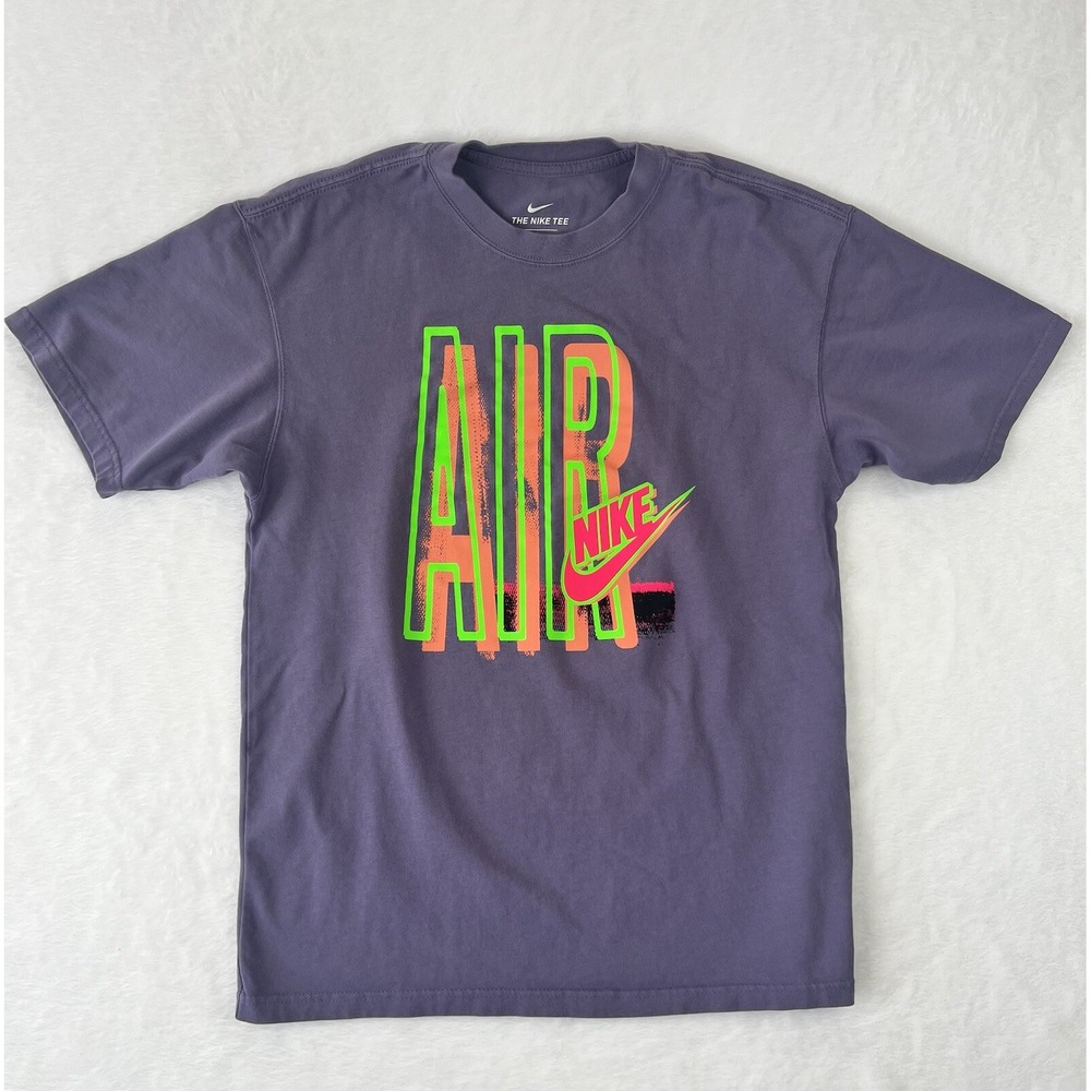 Nike Air Logo Reissue T-Shirt Size Small Purple Neon Pink Green DNA Loose Fit